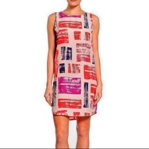 EUC Halogen Size Large L Block Print Colorful Sleeveless Shift Dress Nordstrom